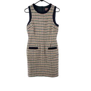 Boden British Tweed by Moon Dress Size US 8 Sheath Houndstooth Pattern 100% Wool